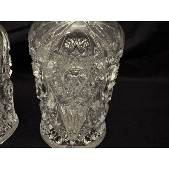 Antique Pressed Glass Perfume Bottles Set of 2 5.5” Tall Heavy Cottagecore - Picture 3 of 11